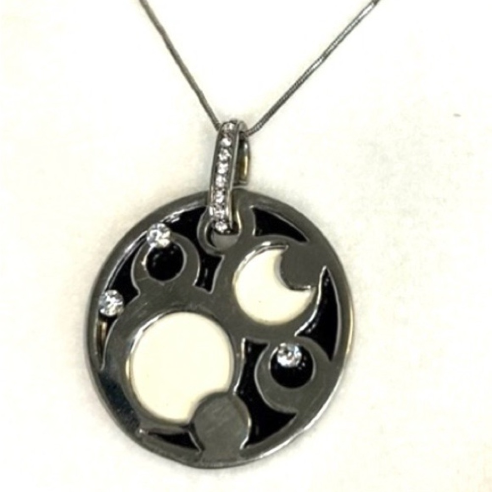 Large Disc Crystal Pendant Necklace